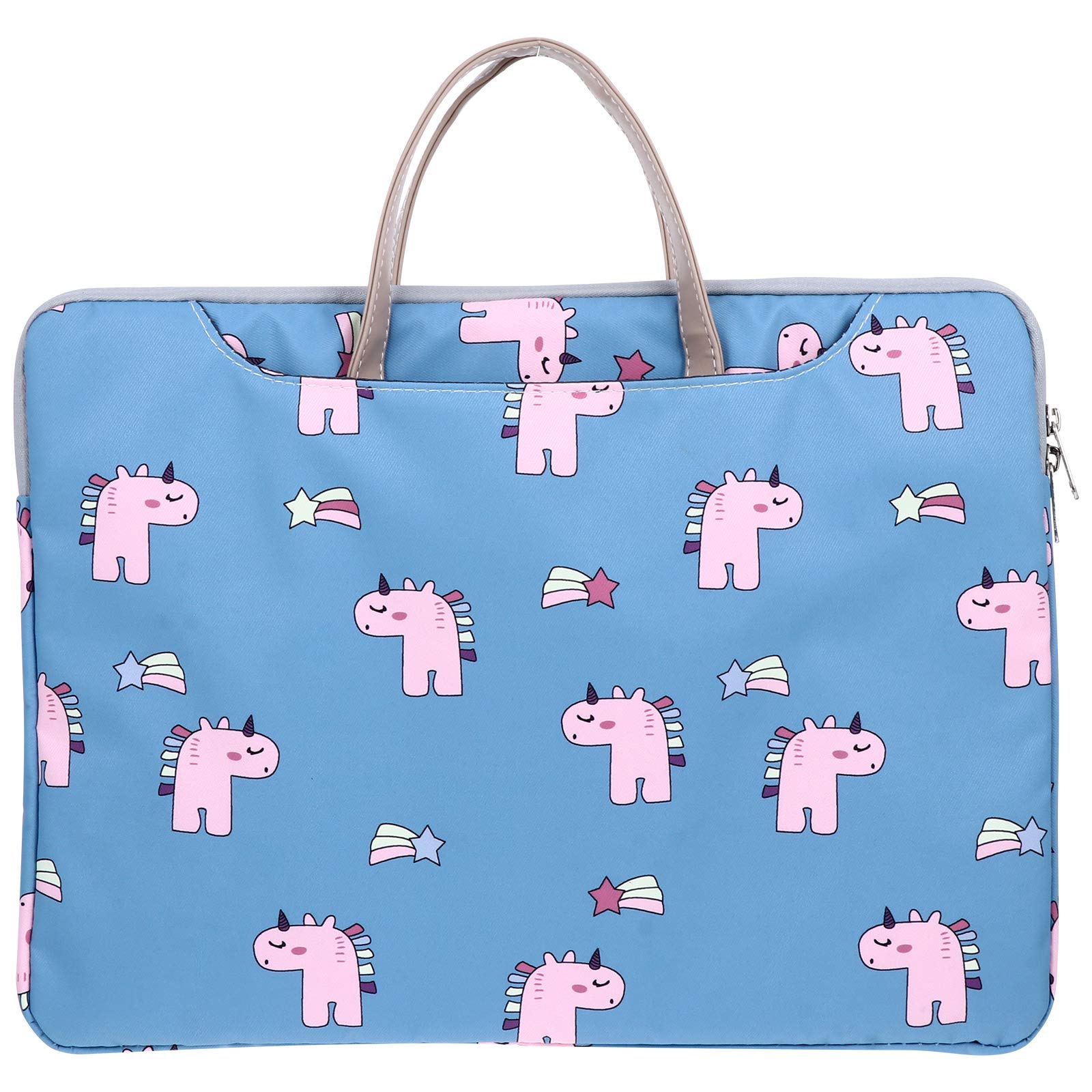 FETION Stylish 1pc Laptop Sleeve Case - Cartoon Design Protective Notebook Bag for MacBook, iPad, 13-15.6 Inch Devices (Blue) - Perfect for Work, School & Travel Accessories