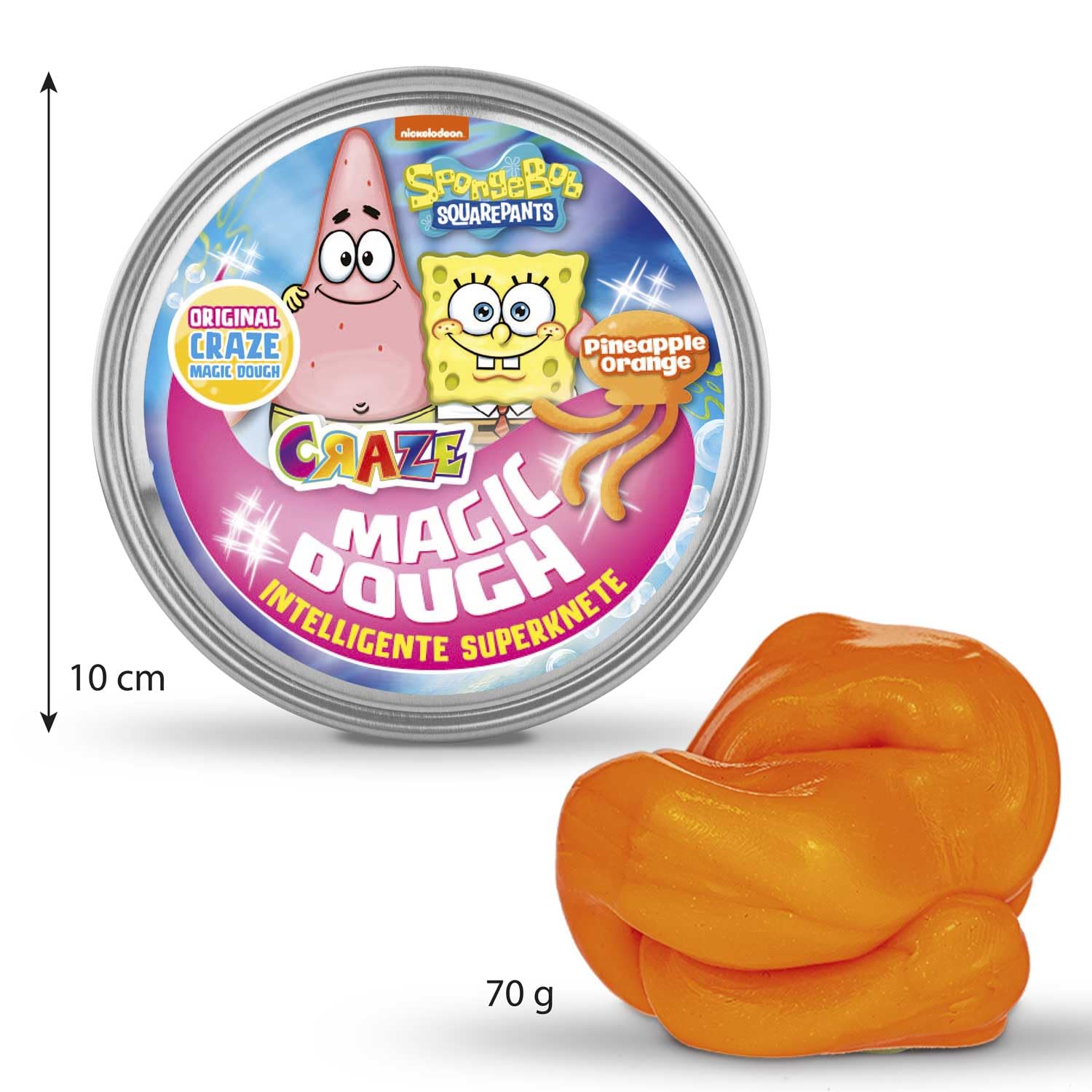 SpongeBob Magic Dough - 70g Box - Non-Toxic & Gluten-Free Modeling Clay for Kids - 3 Color Variants - Creative Play & Stress Relief - Perfect for Birthday Gifts, Classroom Activities & Sensory Play