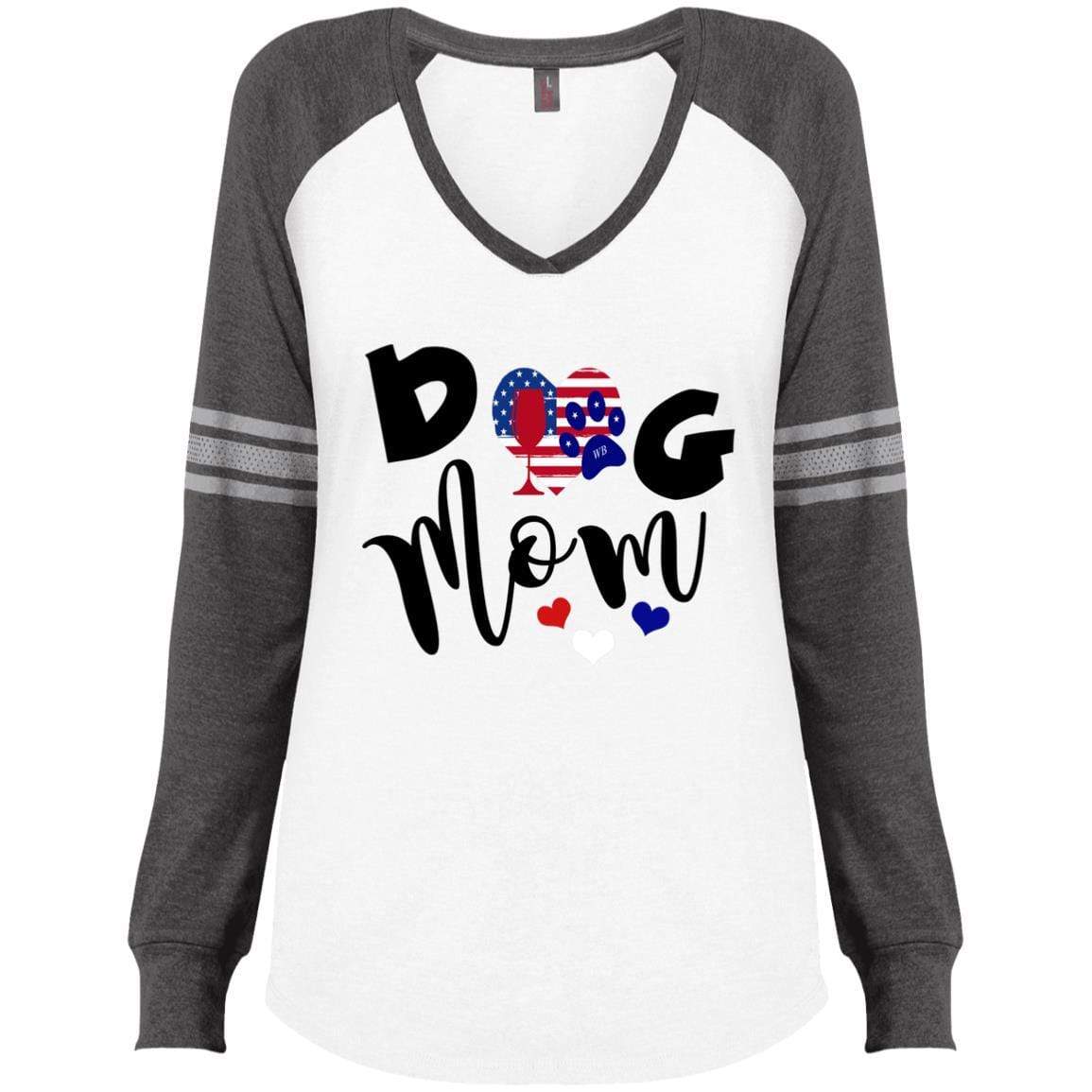 WineyBitches.Co Women's Long Sleeve V-Neck Gaming T-Shirt - Comfortable Casual Wear for Ladies Game Nights & Online Streaming