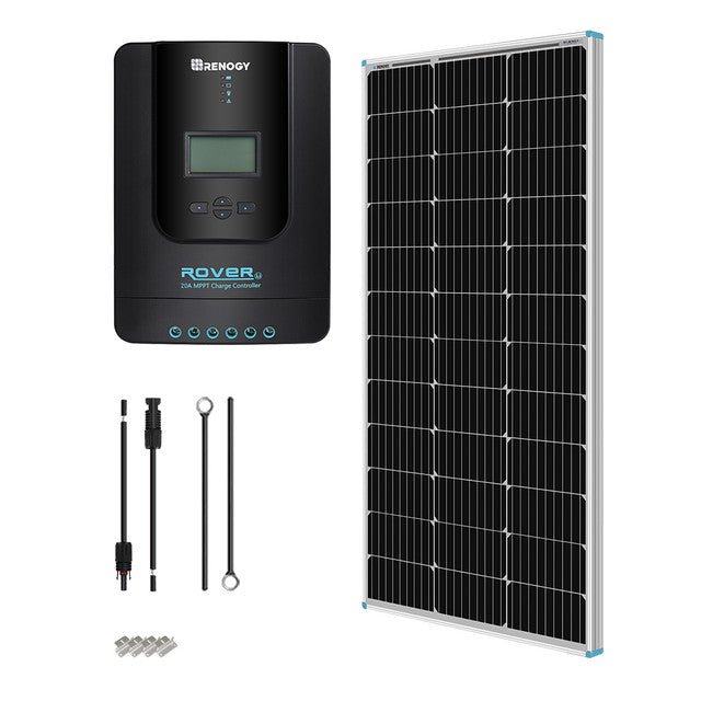 Renogy 100W 12V Solar Panel Kit with 20A MPPT Charge Controller - Portable Solar Power System for RV, Boat, Off-Grid & Emergency Use