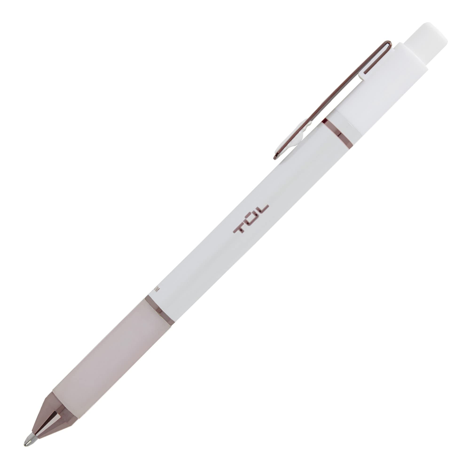 TUL® GL Series Retractable Gel Pens - 0.7mm Medium Point, Pearl White Barrel with Black Ink, 12-Pack for Office, School & Note Taking