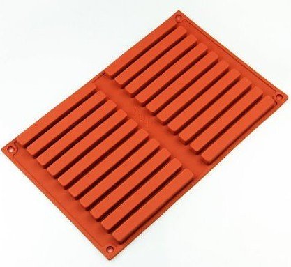 20 Bar Rectangle Silicone Chocolate Mold - Premium Baking Tool for Chocolate Sticks, Cake Decorating, Biscuit & Dessert Making - Perfect for DIY Treats, Ice Cubes, and Party Dessert Toppers (Allforhome Brand)