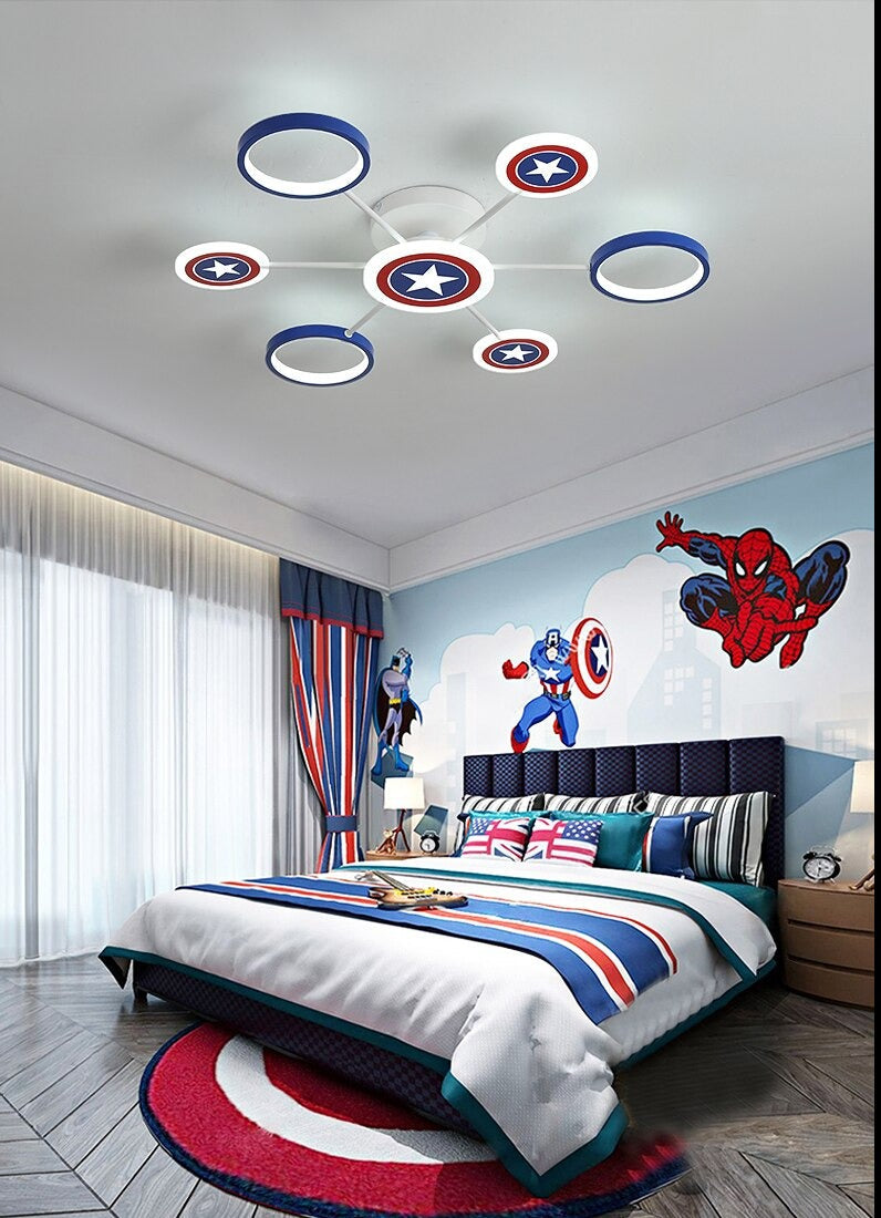 Captain America Kids Night Light - Marvel Superhero LED Lamp for Boys & Girls | Bedroom, Nursery, Playroom Decor