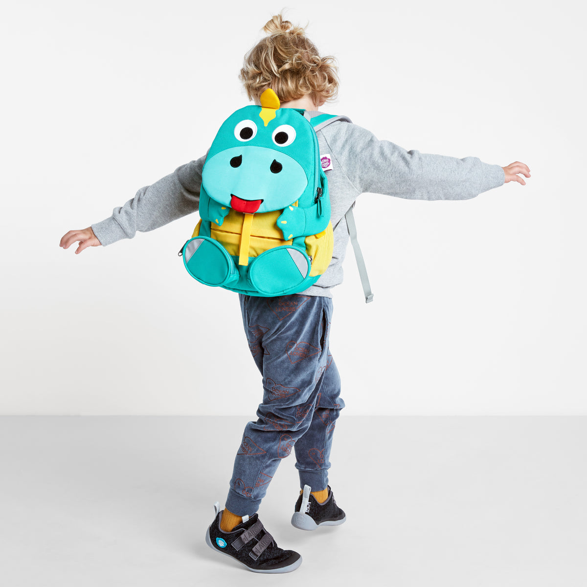 Affenzahn Large Dinosaur Backpack for Kids - Spacious School Bag with Adjustable Straps (AF039 DIDI/DINOSAURO) - Perfect for School, Travel & Outdoor Adventures