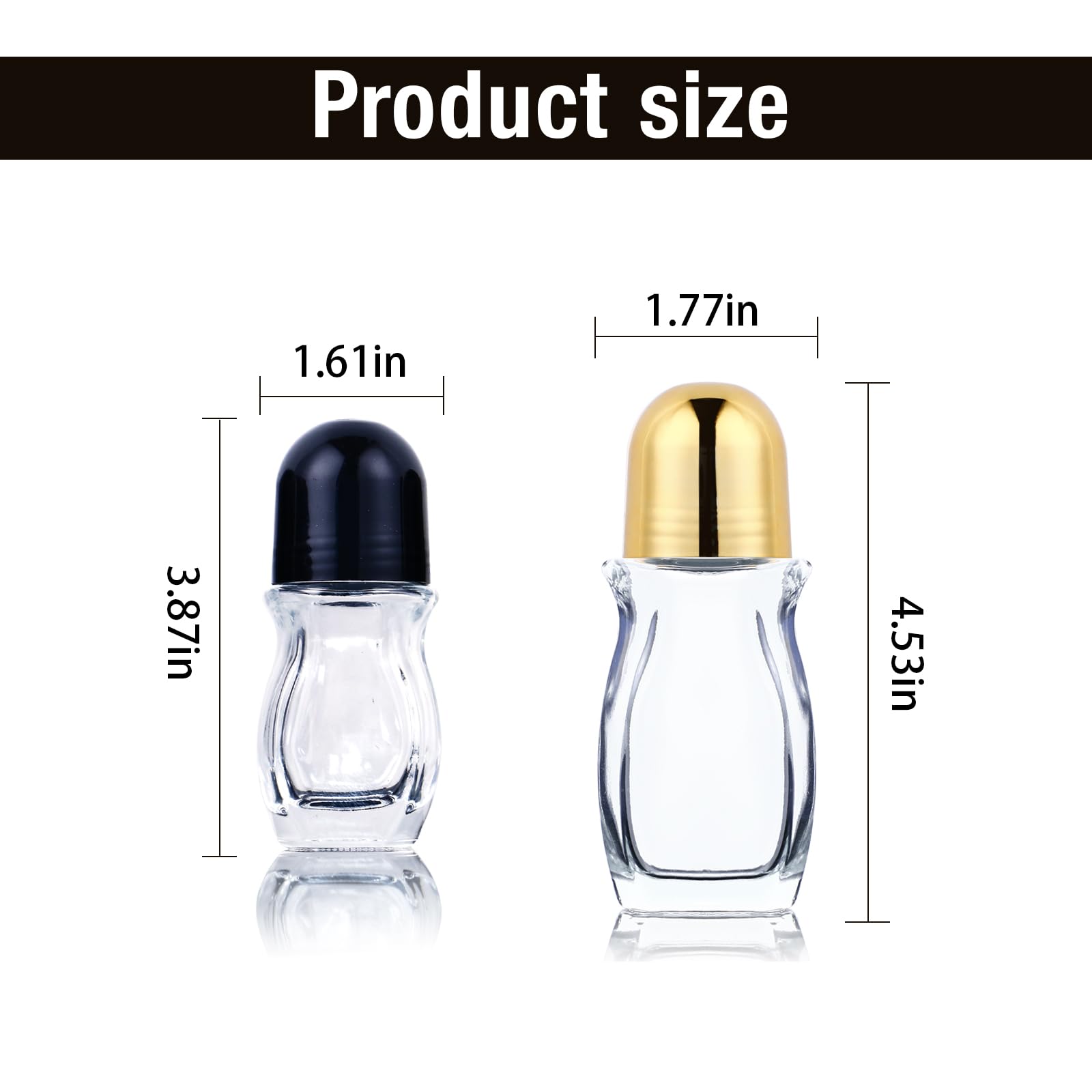 5-Pack Empty Glass Rollerball Bottles (30ml/50ml) - Leakproof Essential Oil Roller Bottles with Plastic Roller Balls for Perfume, Aromatherapy & DIY Cosmetics | Travel-Friendly, Refillable & Reusable for Home, Office & On-the-Go Use