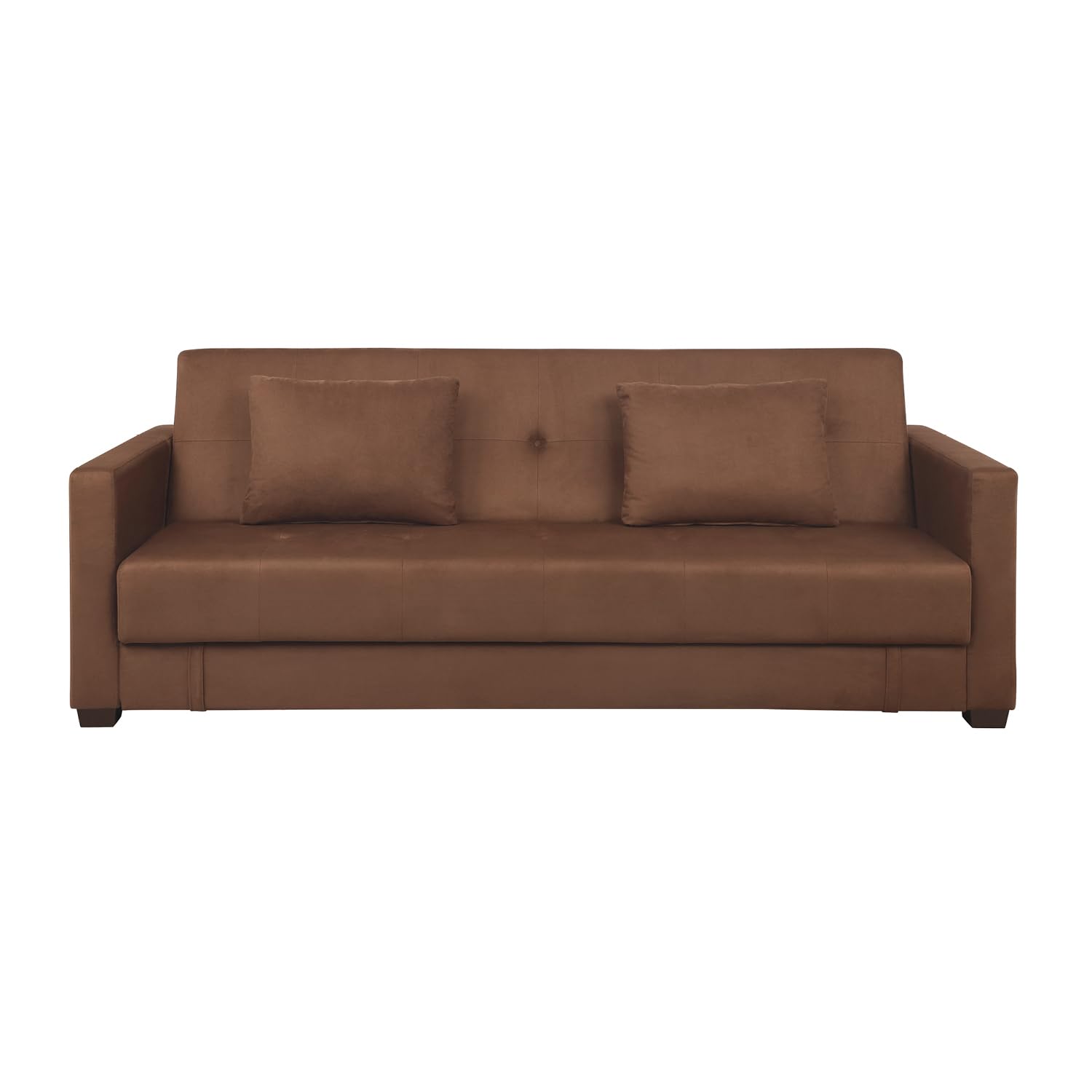 Pearington Mia Sofa Bed - Convertible Microfiber Futon Couch Sleeper with Under Seat Storage, Multi-Position Lounger for Bedroom, Living Room & Office - Mocha Brown | Perfect for Small Spaces, Guest Rooms & Studio Apartments