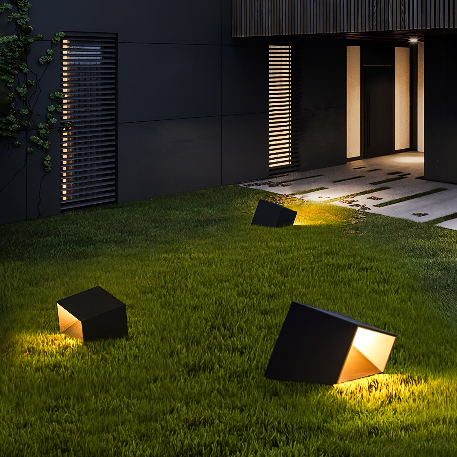 Solar Powered LED Cube Garden Lights - Waterproof Outdoor Landscape Lighting for Patio, Yard, Pathway, Deck (Set of 6) | Perfect for Backyard Decor, Garden Accent & Evening Ambiance