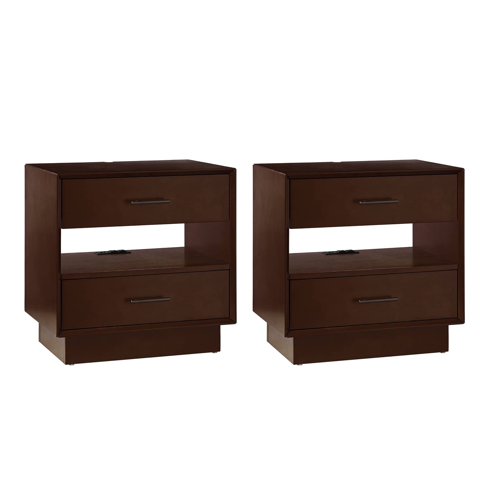 Yoel Hidden Drawer Nightstand with Built-in USB Outlets & Power Strip - Modern Bedside Table with Secret Storage for Bedroom, Living Room, or Office