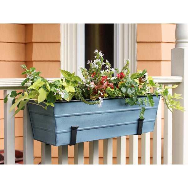 Galvanized Steel Flower Box Planter - Rustproof Outdoor Garden Container for Plants, Flowers & Herbs - Perfect for Patio, Balcony & Window Sill Decor