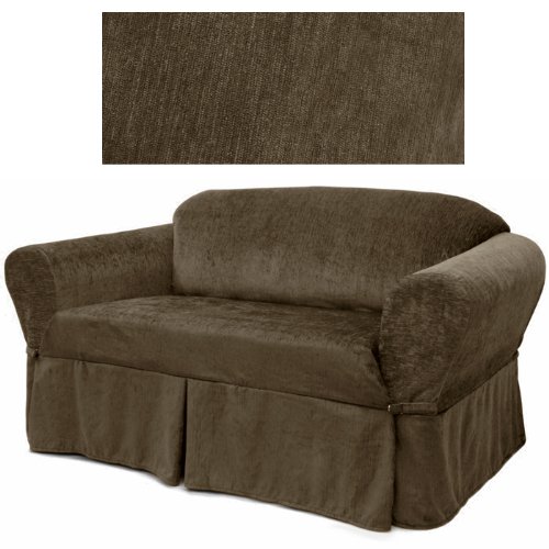 Premium Chenille Dark Chocolate Sofa Slipcover - Soft, Durable & Washable - Fits 230
