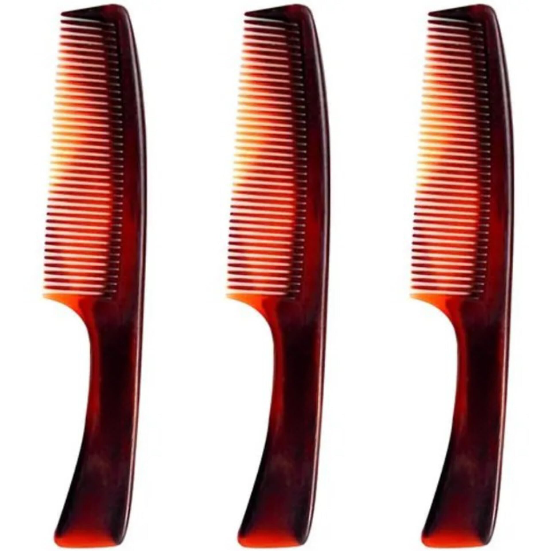Fine Tooth Pocket Combs with Handle - 3 Pack Compact Travel Hair Comb for Men & Women - Perfect for Travel, Gym, Office & Everyday Carry