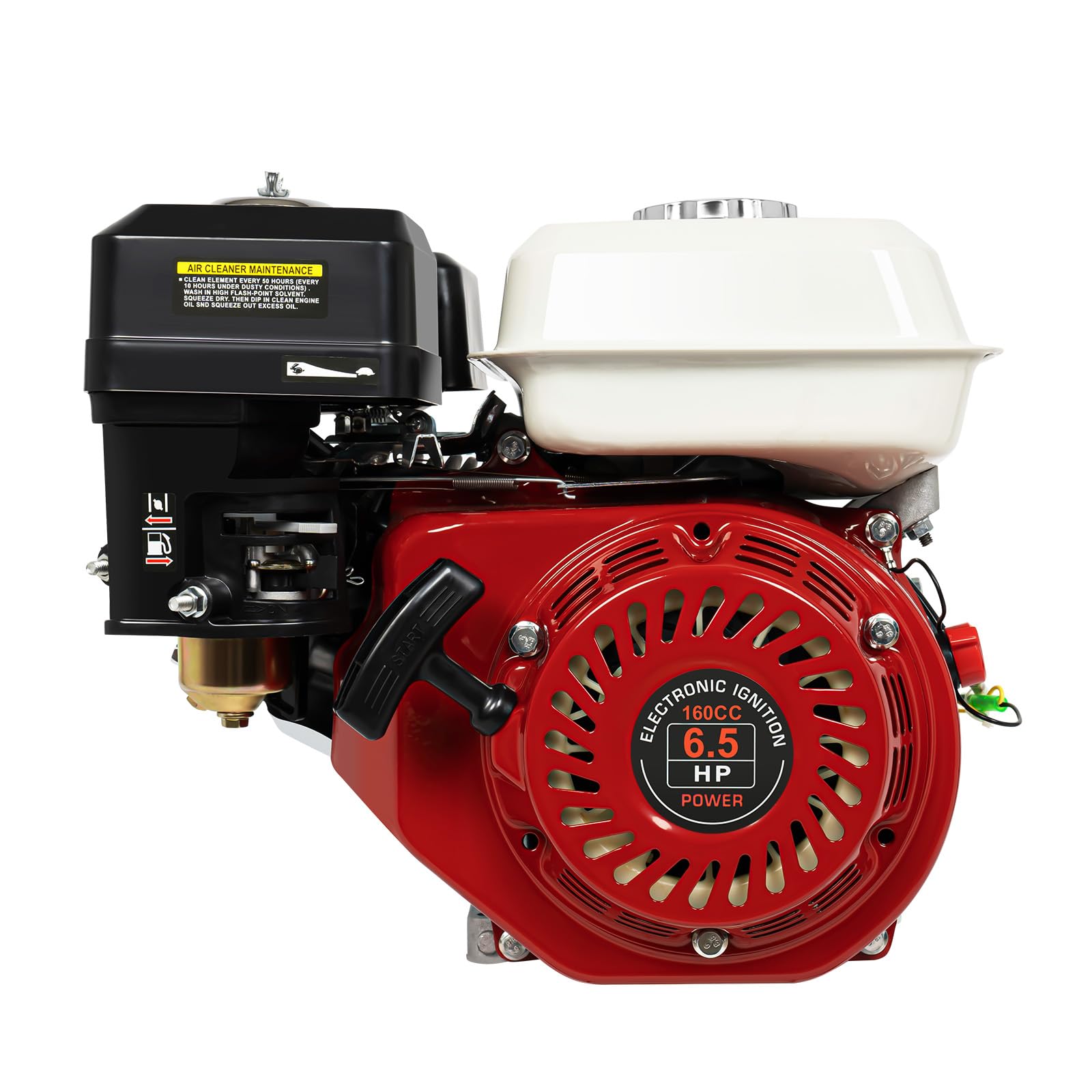 6.5HP 160CC 4-Stroke Gas Engine - Single Cylinder Pull Start Motor for Water Pump, Agricultural Machinery & Power Tools | Ideal for Farm Equipment, Lawn Care & Industrial Applications