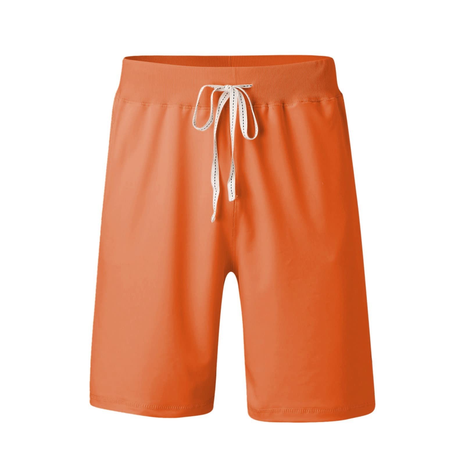 Men's Athletic Shorts with Pockets - Summer Sports Shorts, Drawstring Waist, Casual Beach & Tennis Shorts in Orange - Perfect for Running, Gym Workouts, and Outdoor Activities