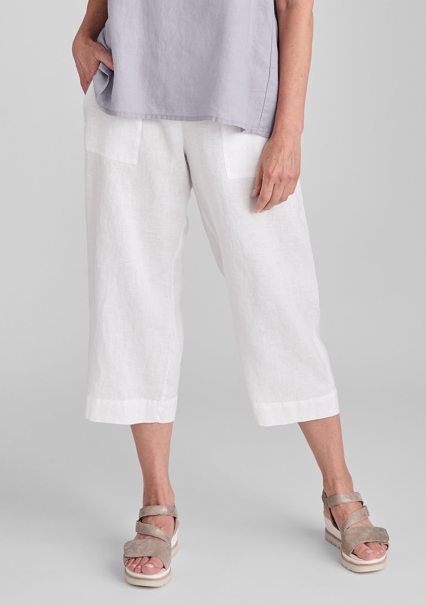 Kate Pant - Women's Linen Crop Pants | High Waist Summer Short Pants | Casual Boho Style for Beach, Travel & Everyday Wear