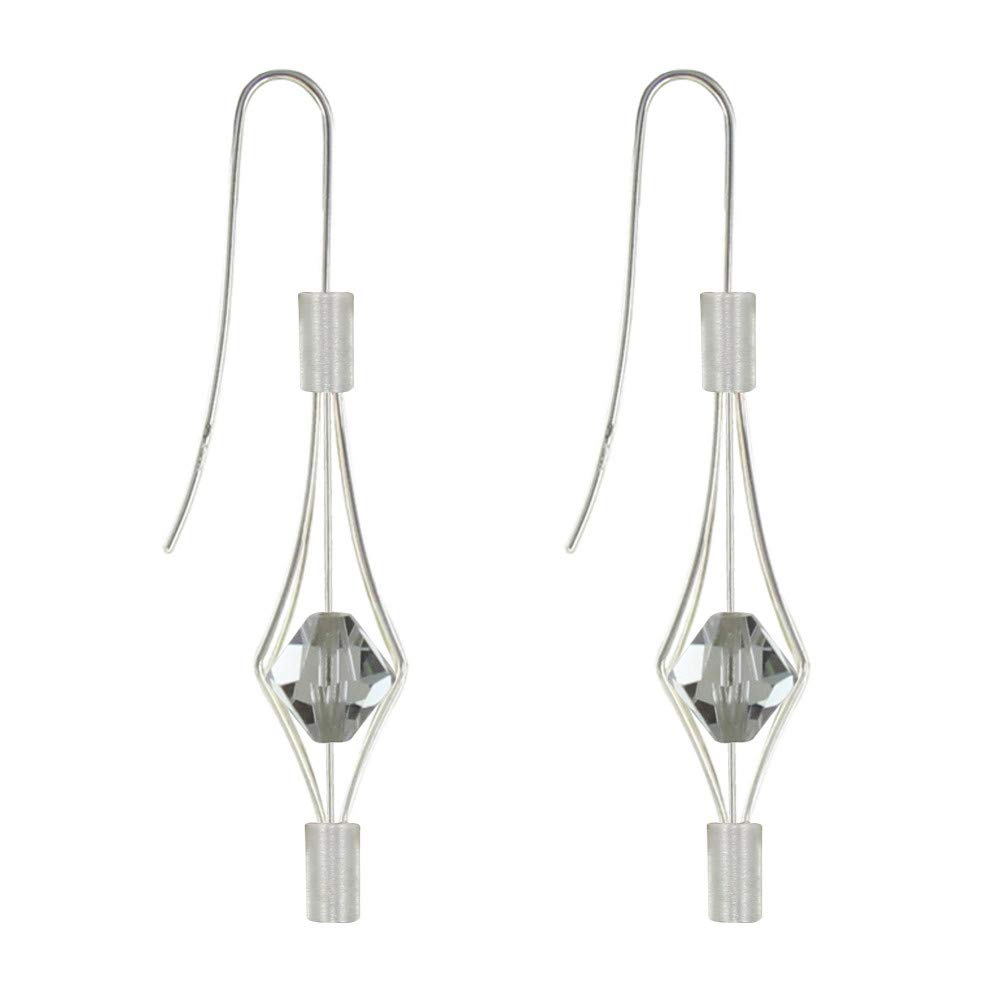 925 Sterling Silver Lantern Crystal Stud Earrings - Small Dainty Jewelry for Women, Perfect for Everyday Wear & Special Occasions