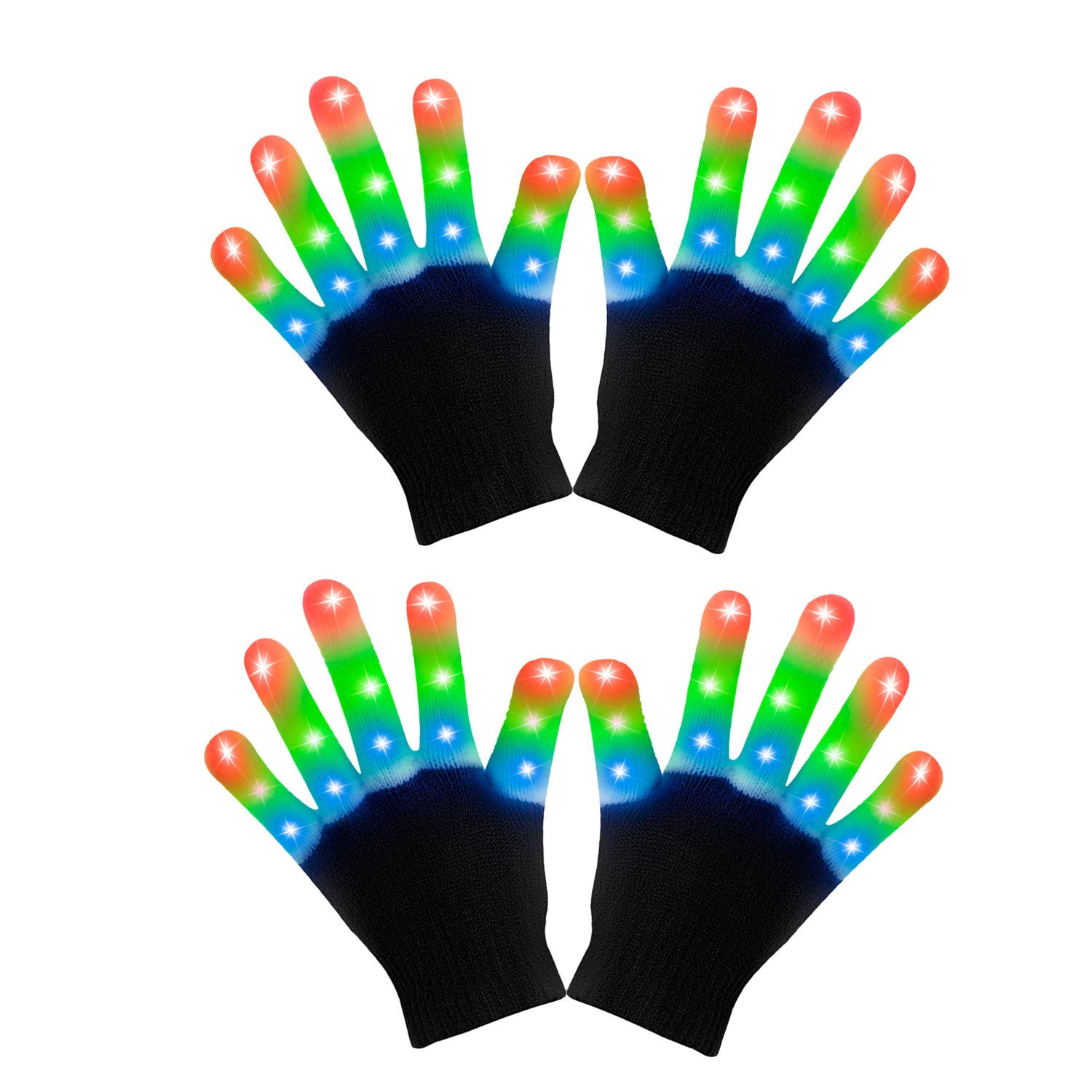 LED Gloves for Kids - 6 Flashing Modes for Halloween & Christmas Gifts
