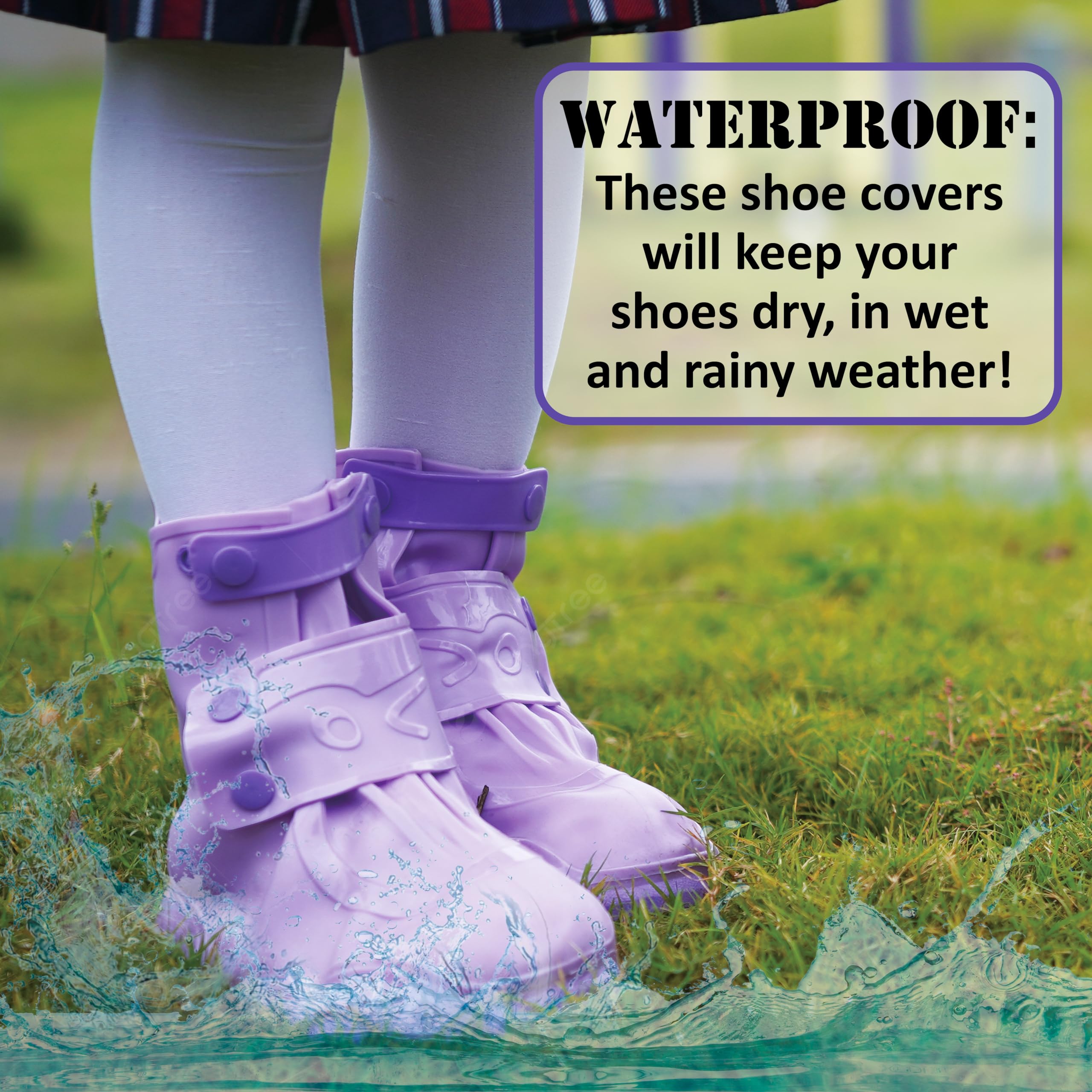 Waterproof Rain Shoe Covers for Kids - Reusable Galoshes & Overshoes for Boys and Girls - Perfect for School, Outdoor Play & Wet Weather Protection
