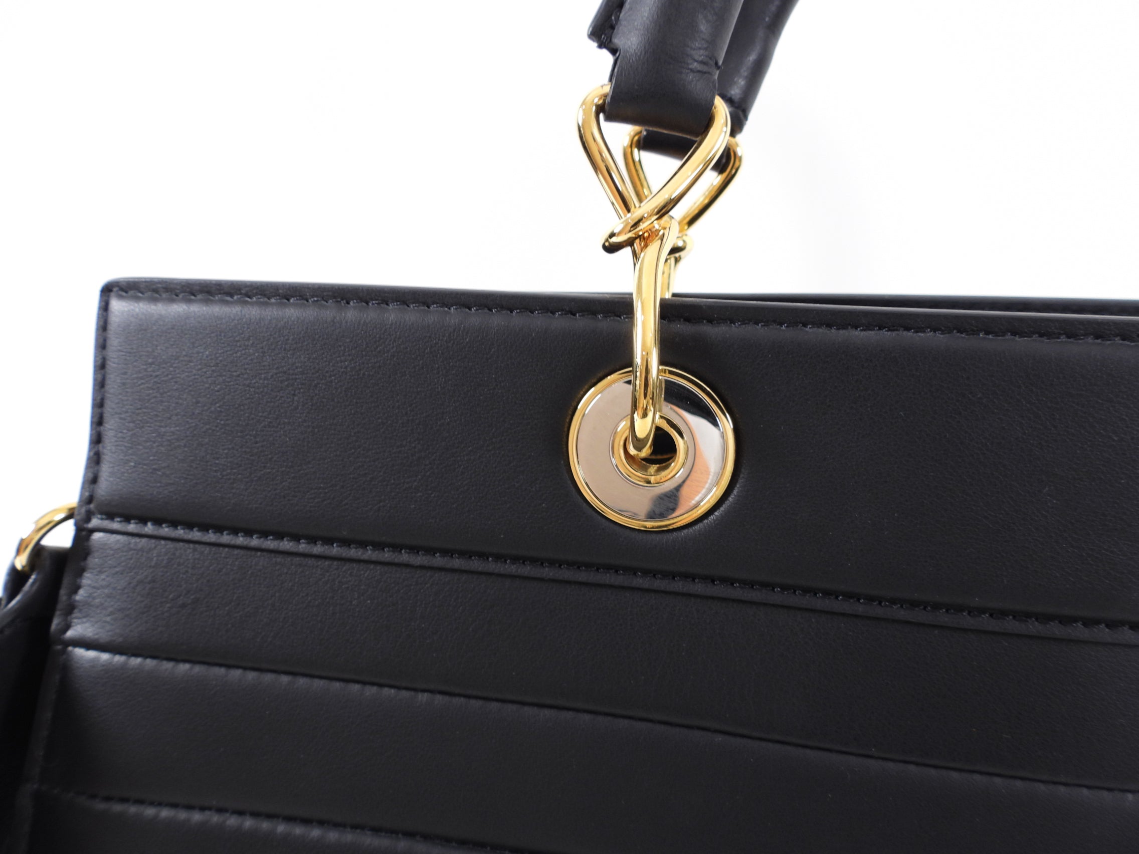 Altuzarra Black Leather Quilted Infinity Tote Bag for Women - Stylish Designer Handbag for Work, Travel & Everyday Use