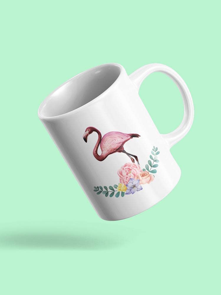 Flamingo with Flowers Coffee Mug - Cute Flamingo Ceramic Cup for Tea & Coffee - Perfect for Home, Office & Gifts