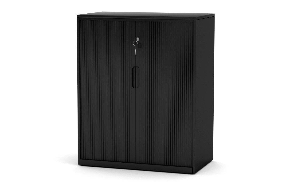 Tambour Sliding Door Storage Cabinet - Metal Organizer with Dimensions 1025H x 900W - Perfect for Home Office, Living Room, and Garage Storage Solutions
