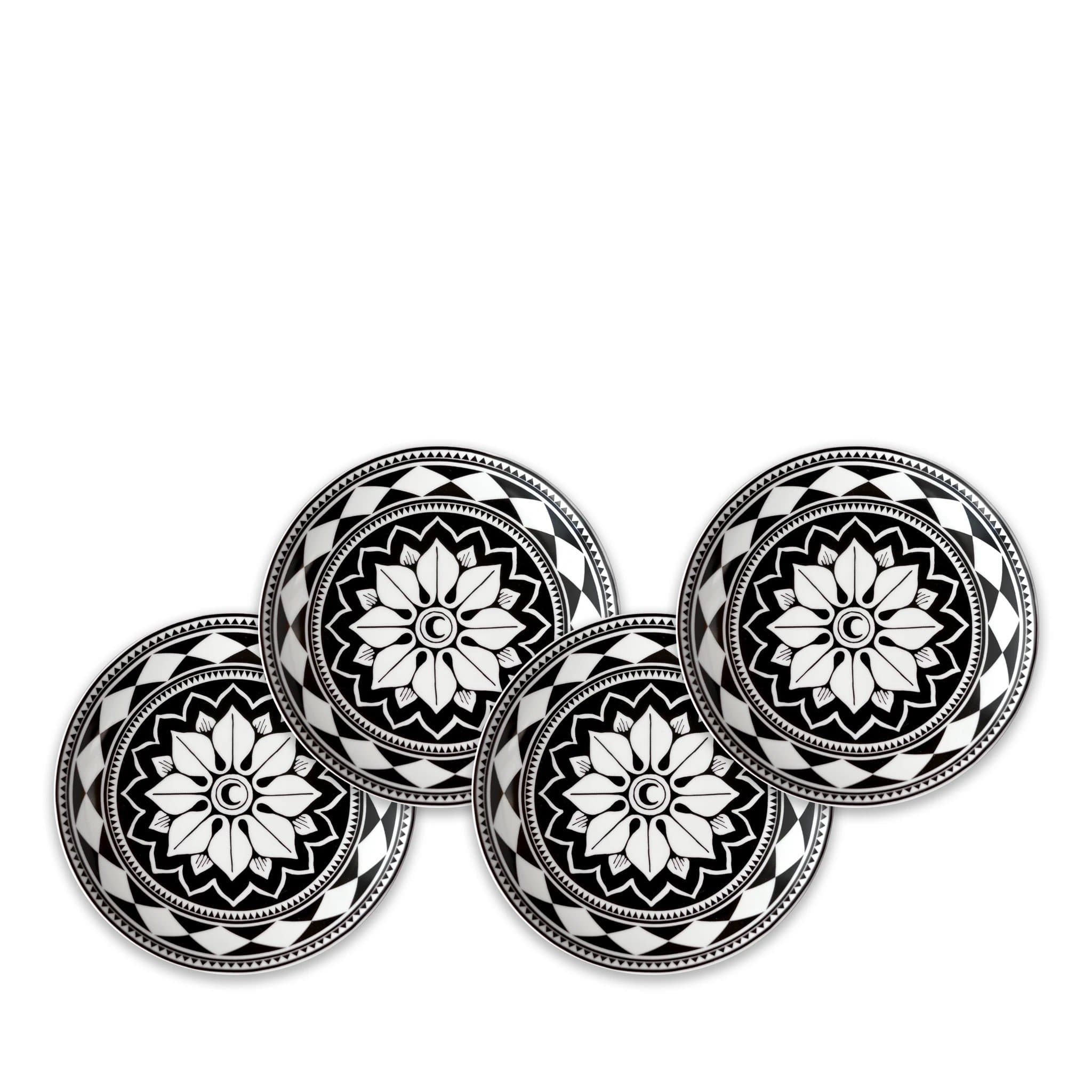 Luxury White Diamond Porcelain Canapé Set - Elegant Appetizer Plates for Dinner Parties, Wedding Receptions & Holiday Entertaining