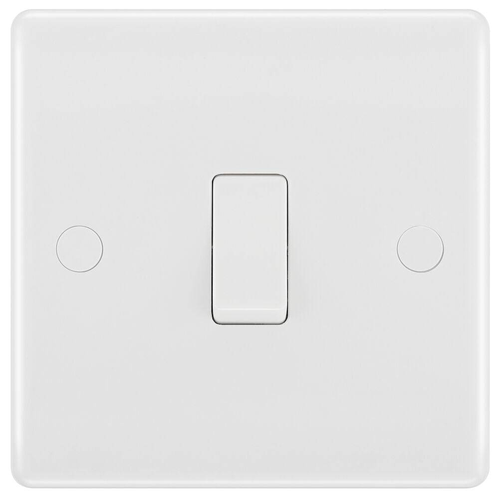 BG White 1-Gang 1-Way Light Switch 811 - Modern Electrical Switch for Home, Office & Commercial Use