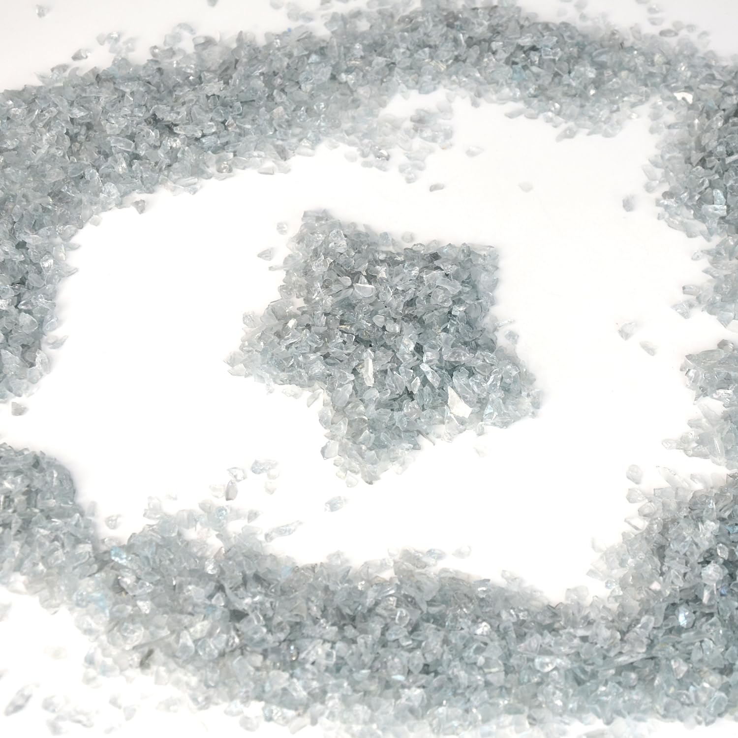 Crushed Fire Glass 3-6mm for Fire Pits & Resin Art - 1lb Grey