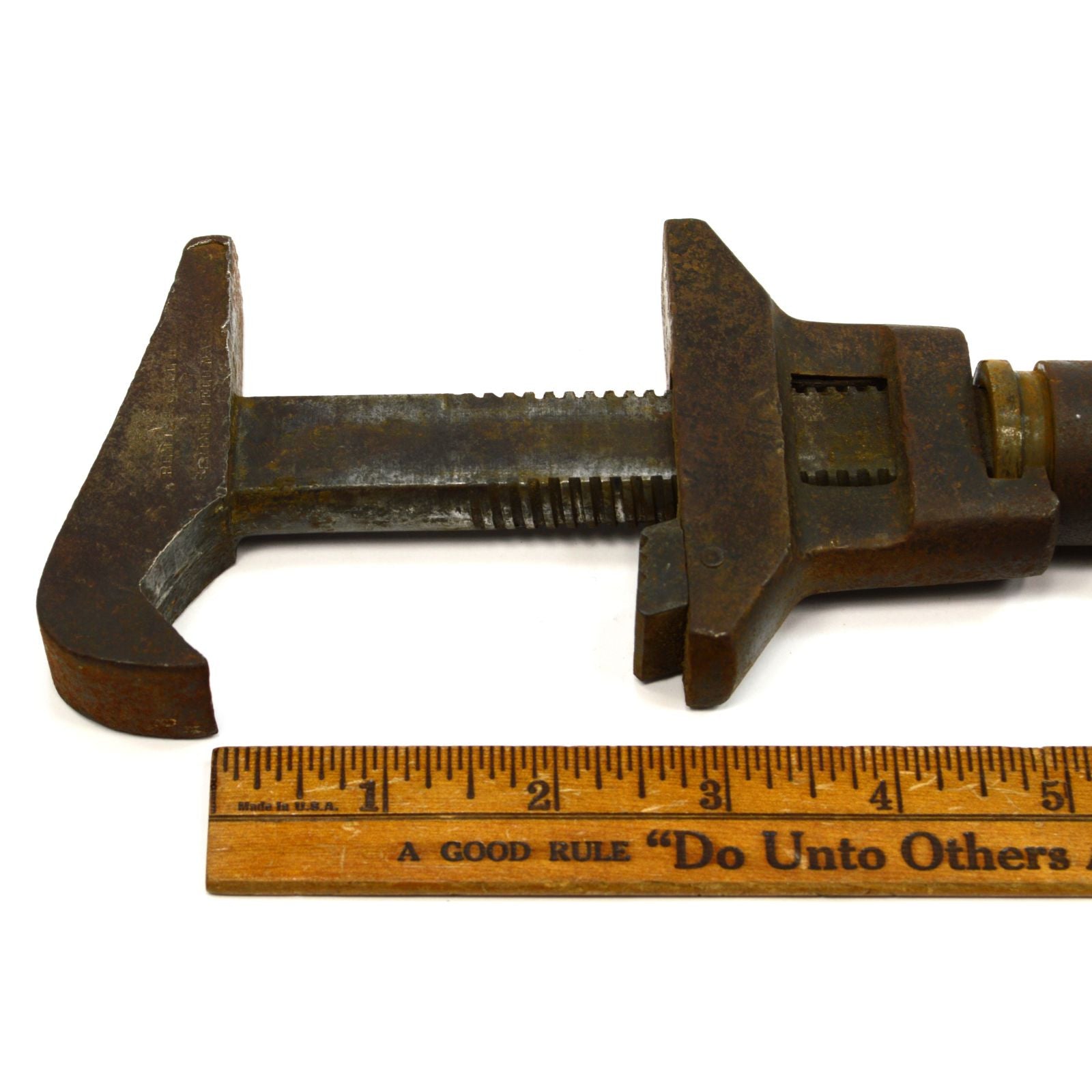 Vintage Bemis & Call H&T Antique Combination Monkey Pipe Wrench - 11 Inch Double Jaw Adjustable Tool (2.5 lbs) for Plumbing, Mechanical Repairs & DIY Projects