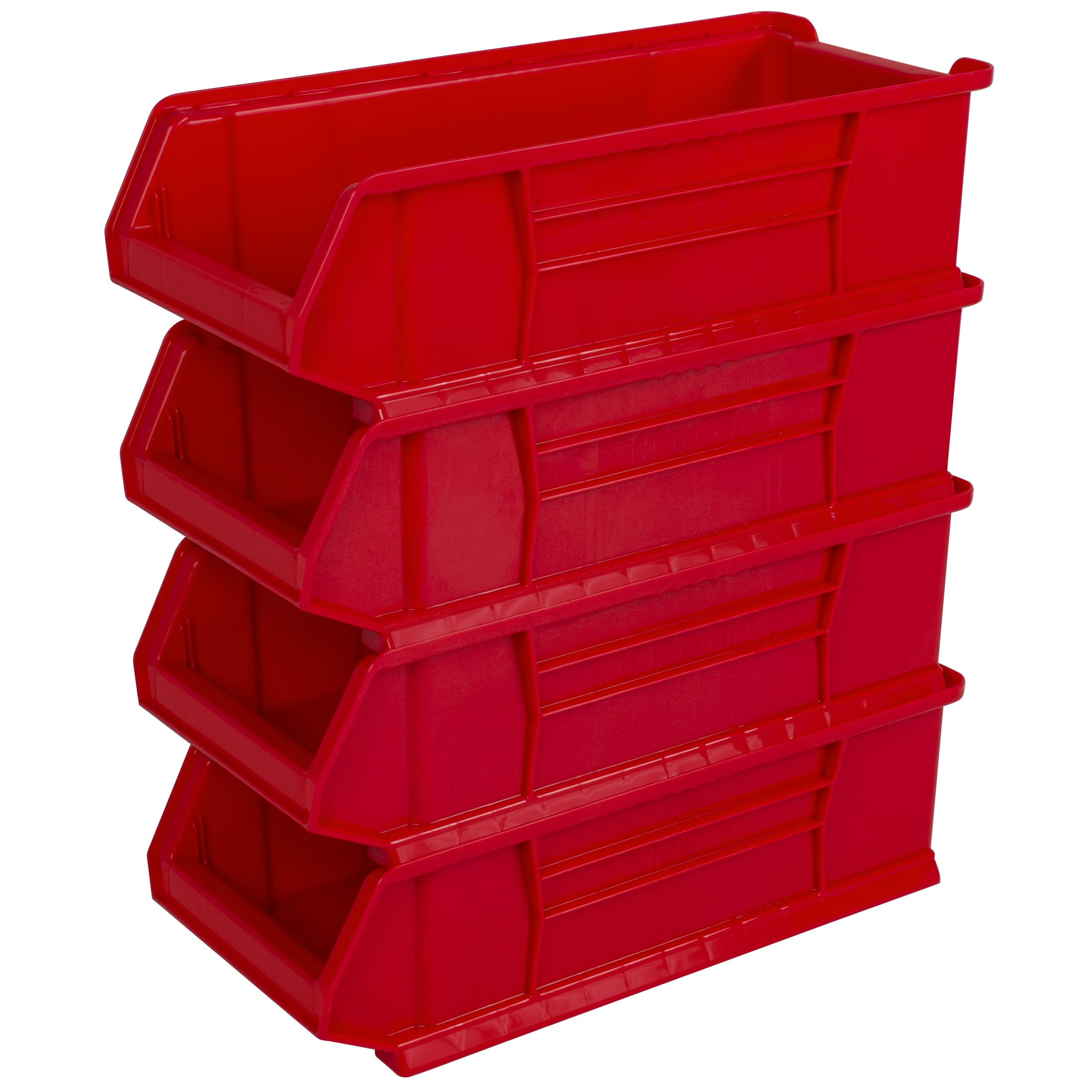 Akro-Mils 30286 Large Plastic Storage Bins - 4-Pack Stackable Organizer Bins for Garage, Classroom, Warehouse (24