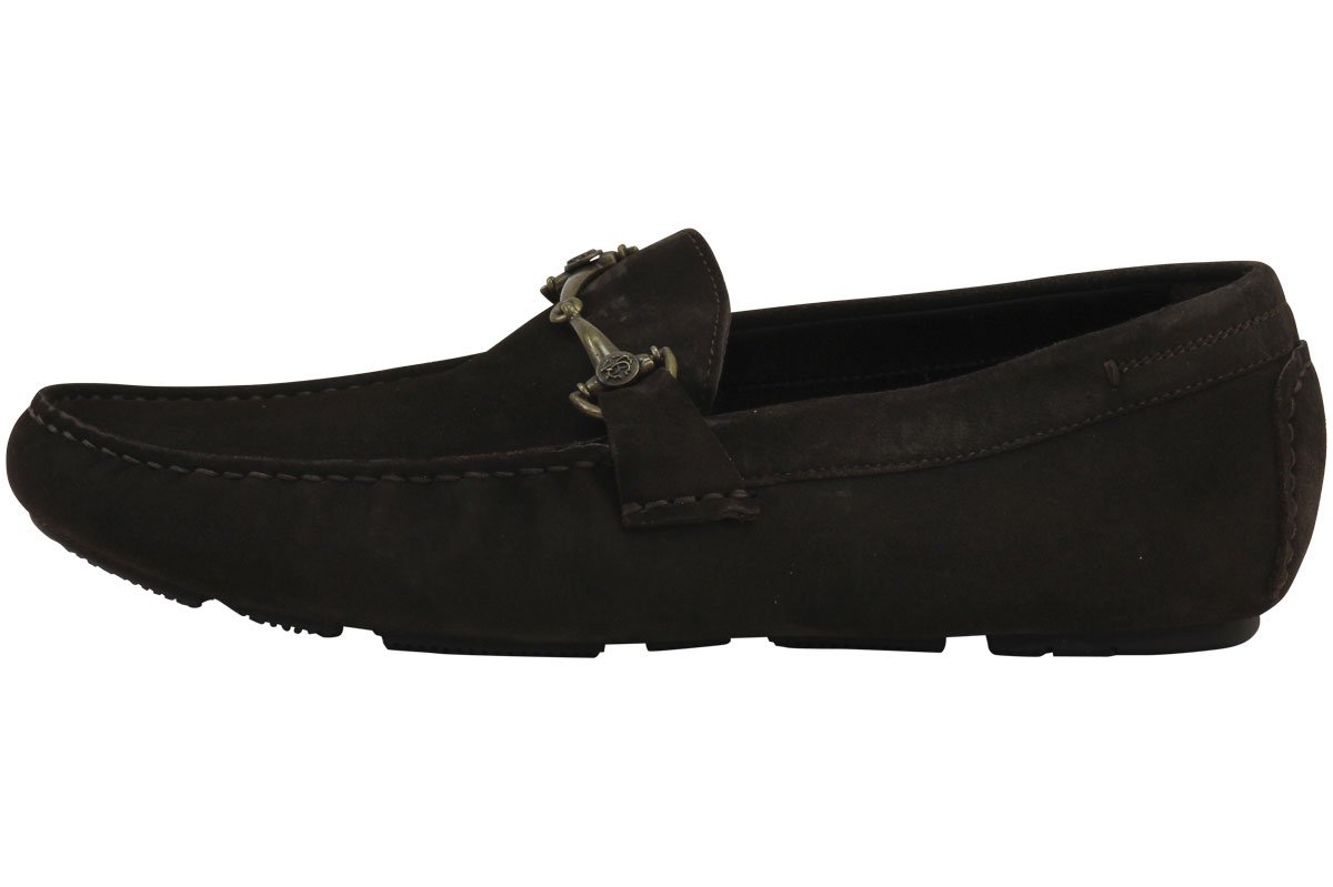 Roberto Cavalli Men's Ebony Brown Suede Loafers - Size 7 (EU 40) | Premium Italian Designer Shoes for Business Casual & Formal Wear
