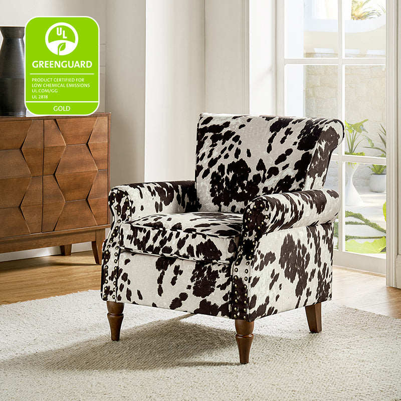 Artemisa Modern Floral Pattern Upholstered Armchair - Comfortable Living Room Accent Chair for Home Office & Lounge Decor