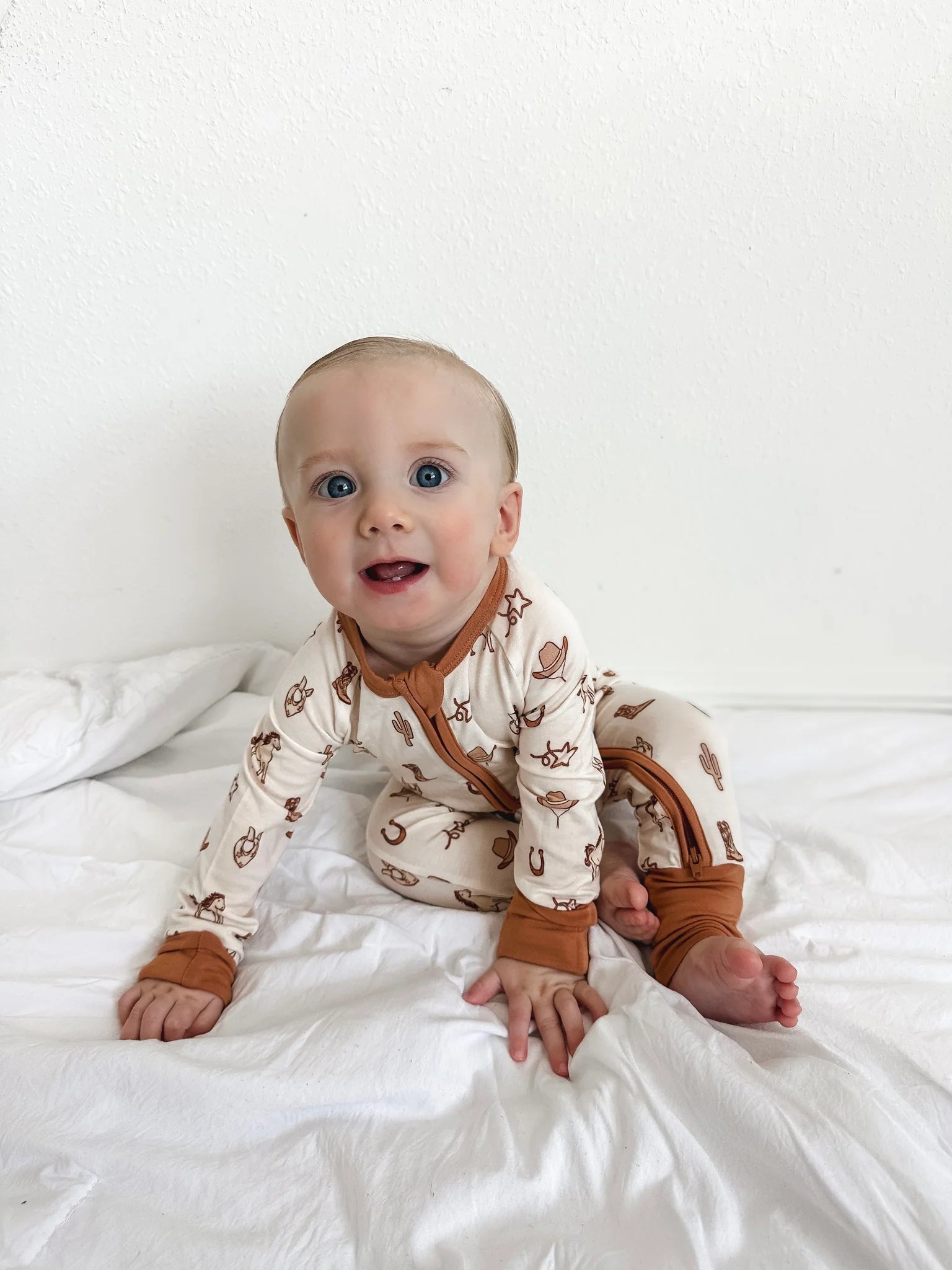 Yeehaw Cowboy Zippered Romper - Western Style Baby Jumpsuit for Boys & Girls | Perfect for Rodeo, Cowboy Themed Parties & Western Photo Shoots