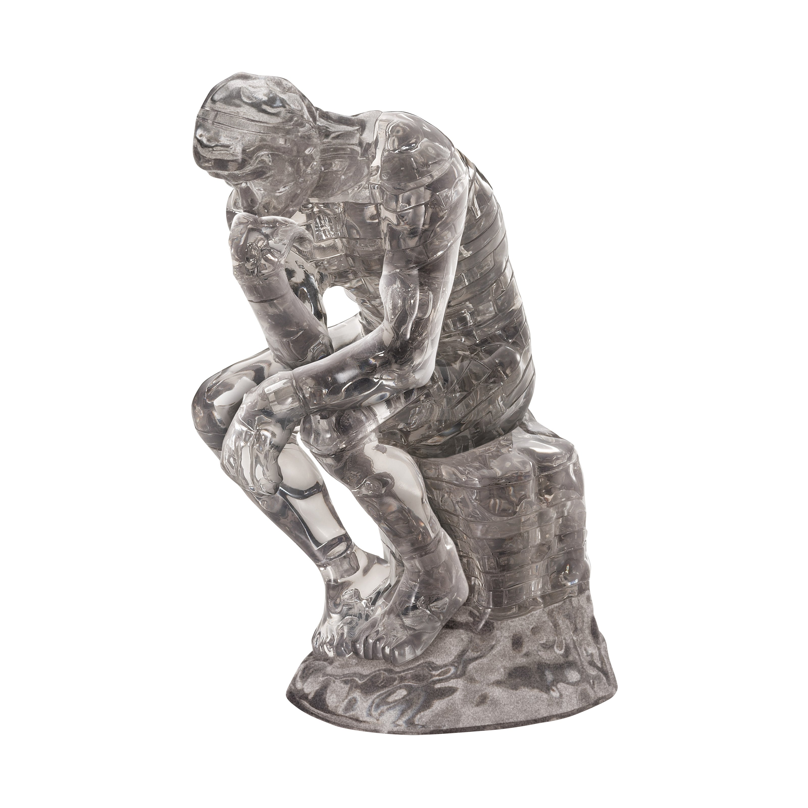 3D Crystal Puzzle - The Thinker Statue (43 Pieces, Clear) | Brain Teaser & Collectible Art for Adults | Home Decor & Gift Idea for Puzzle Lovers