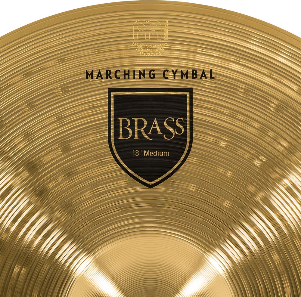 Meinl 18” Marching Cymbal Pair with Straps - Professional Brass Alloy Cymbals, Traditional Finish, Made in Germany - Perfect for Drummers, Bands & Marching Ensembles - 2-Year Warranty (MA-BR-18M)