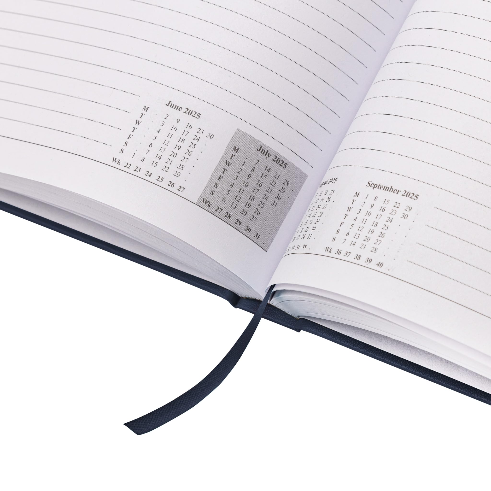 Evelay 2025 A4 A5 Day-to-Page Diary Planner - Hardback Academic Organizer for Home, Office & School - Full Year Daily Schedule Notebook (A5 Size, Navy Blue) - Perfect for Goal Tracking, Time Management & Productivity Planning