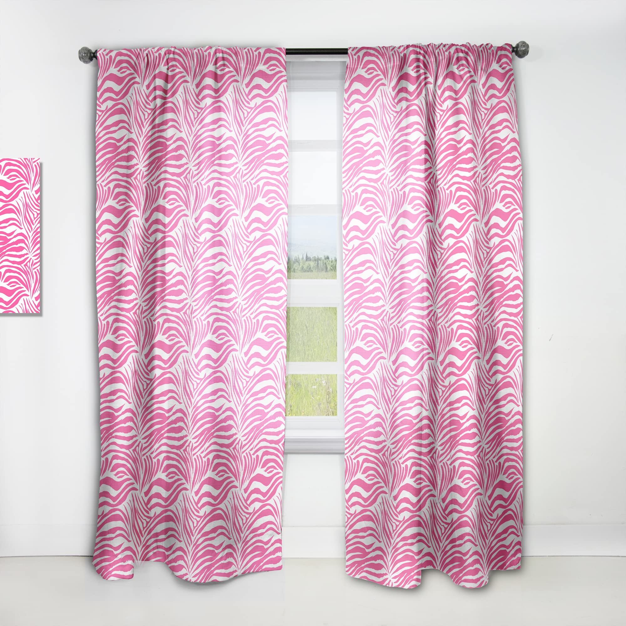 DesignQ Glamour Zebra Print Blackout Curtains - Thermal Insulated Single Panel 52x90 Inches - Stylish Animal Pattern Drapes for Bedroom & Living Room - Perfect for Home Decor, Privacy & Light Control