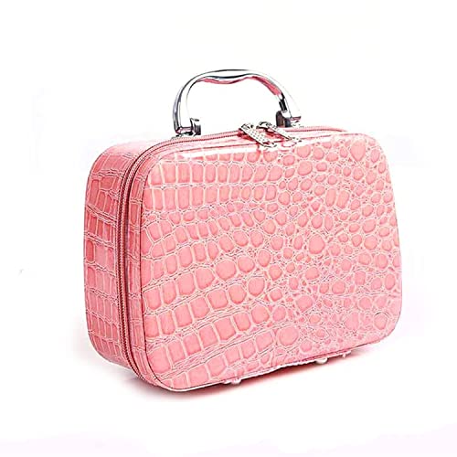 DKEXL Multifunction Travel Cosmetic Makeup Bag with Adjustable Dividers - Organizer for Cosmetics, Makeup Brushes & Toiletries | Perfect for Travel, Home Storage & Daily Use