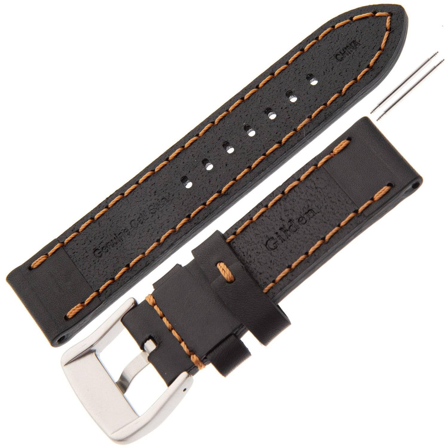 Premium 18-28mm Men's Thick Heavy Duty Sport Calfskin Leather Watch Band Strap TS62 - Durable Replacement for Casual, Business & Outdoor Watches