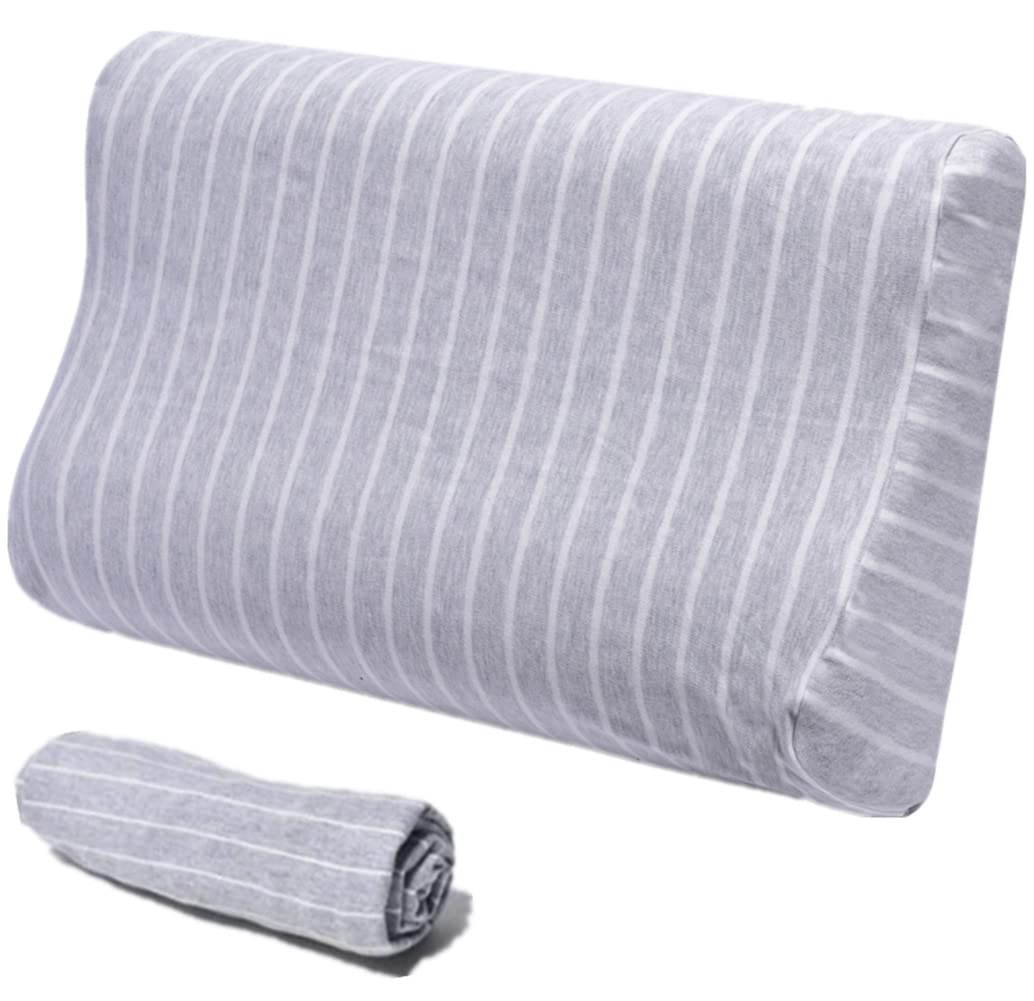 Memory Foam Contour Pillow Cover - Soft Cotton Zippered Protector for Cervical Neck Pillow | Hypoallergenic & Breathable | Perfect for Side Sleepers, Neck Pain Relief & Travel