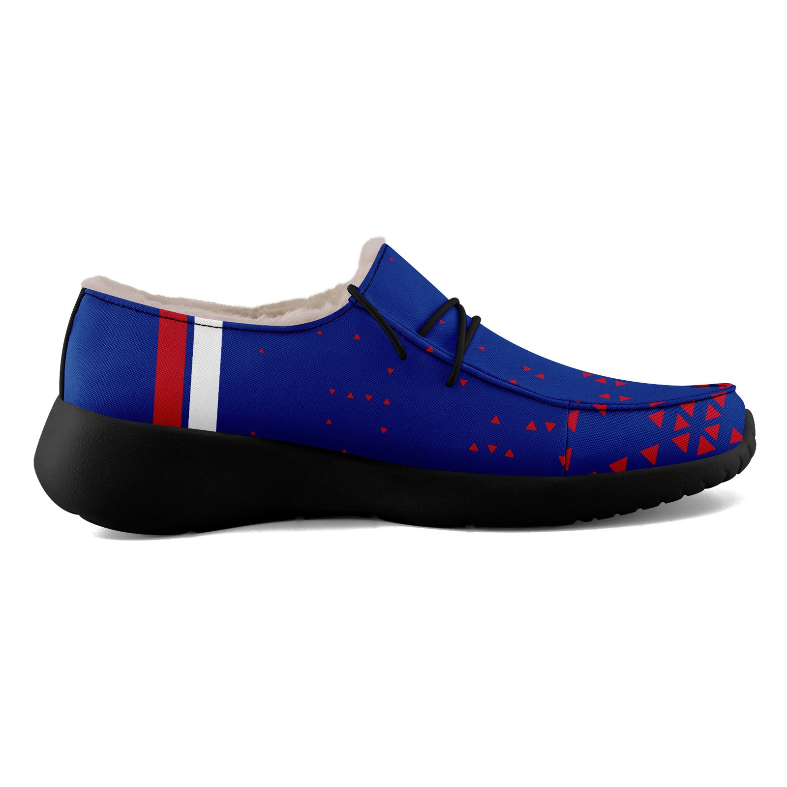 Custom Blue & Red Buffalo Print Personalized Sneakers - Unique Design FN042 D020279 - Perfect for Casual Wear, Street Fashion & Gift Giving