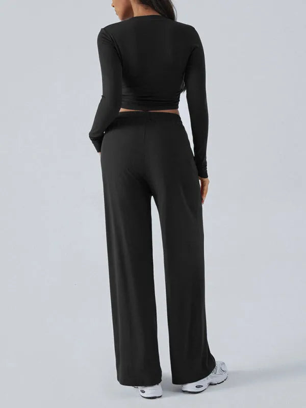 Comfortable Women's Casual Jersey Two Piece Set - Lounge & Sleepwear for Relaxing at Home