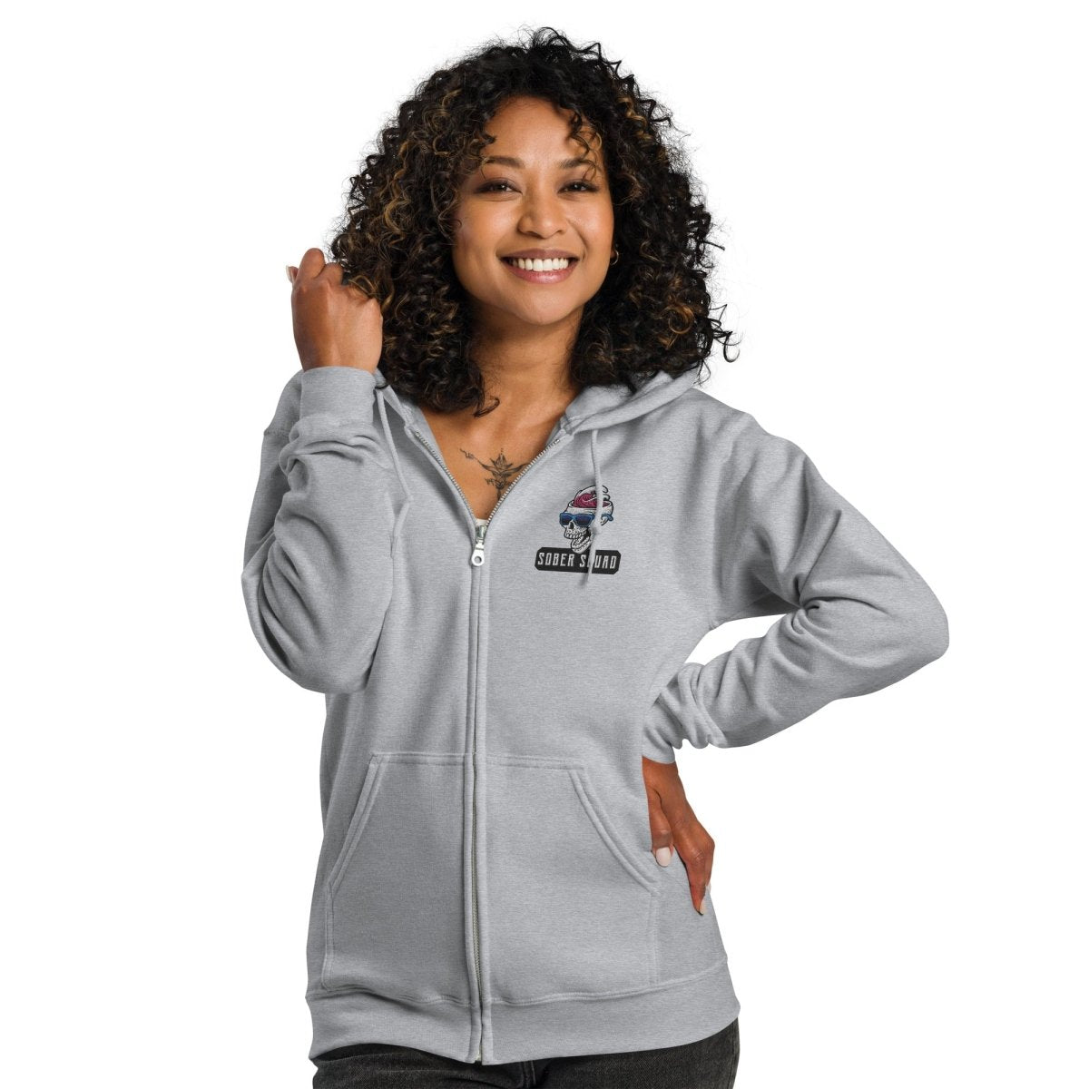 Sober Squad Skull Wave Unisex Heavy Blend Zip Hoodie - Stylish Streetwear for Men & Women | Perfect for Casual Outfits, Gym Wear & Outdoor Activities