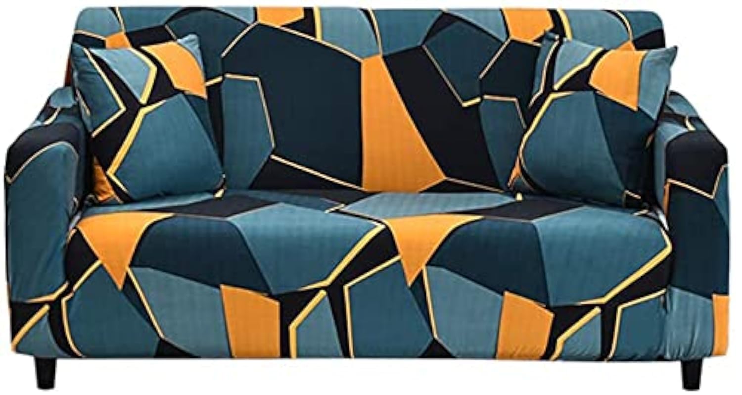 Stretch Printed Sofa Cover - SWKJ Patterned Slipcover for Armchair & Couch | Waterproof & Anti-Slip Furniture Protector for Living Room, Bedroom, Office