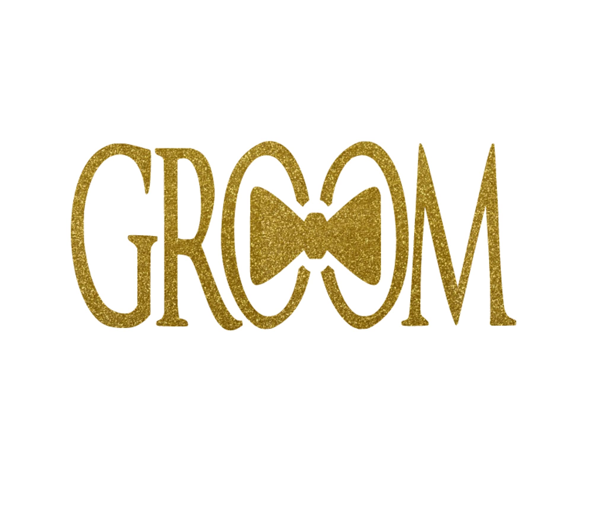 Groom Iron On Decal - Customizable T-Shirt Transfer for Bachelor Party & DIY Crafts (Old Gold Glitter) | Ready-to-Press Graphic Patch for Shirts, Hats & More - Perfect for Wedding Events & Groom Gifts