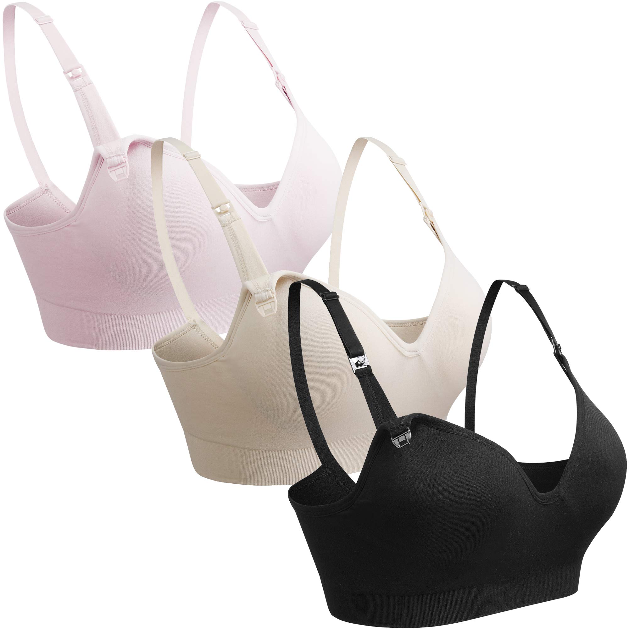 GXXGE Women's Seamless Nursing Bra - Wireless Maternity & Sleeping Bra for Breastfeeding Moms - Comfortable Push Up Support for Pregnancy & Postpartum (Perfect for Daily Wear, Nursing & Lounging)