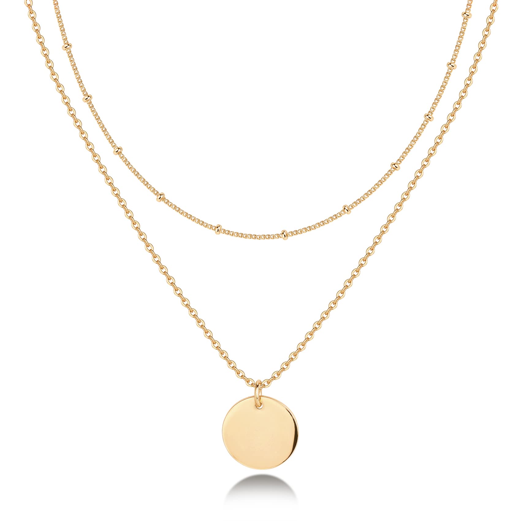PAVOI 14K Gold Plated Layering Necklace Set for Women - Minimalist Butterfly, Heart, Lock, Evil Eye, Coin, Lightning Bolt, Circle & Cross Pendants - Elegant Everyday Jewelry for Gifts, Office & Date Night