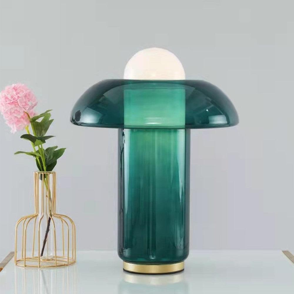 Modern Glass Mushroom Table Lamp - Elegant Bedside & Desk Lighting for Home & Office Decor