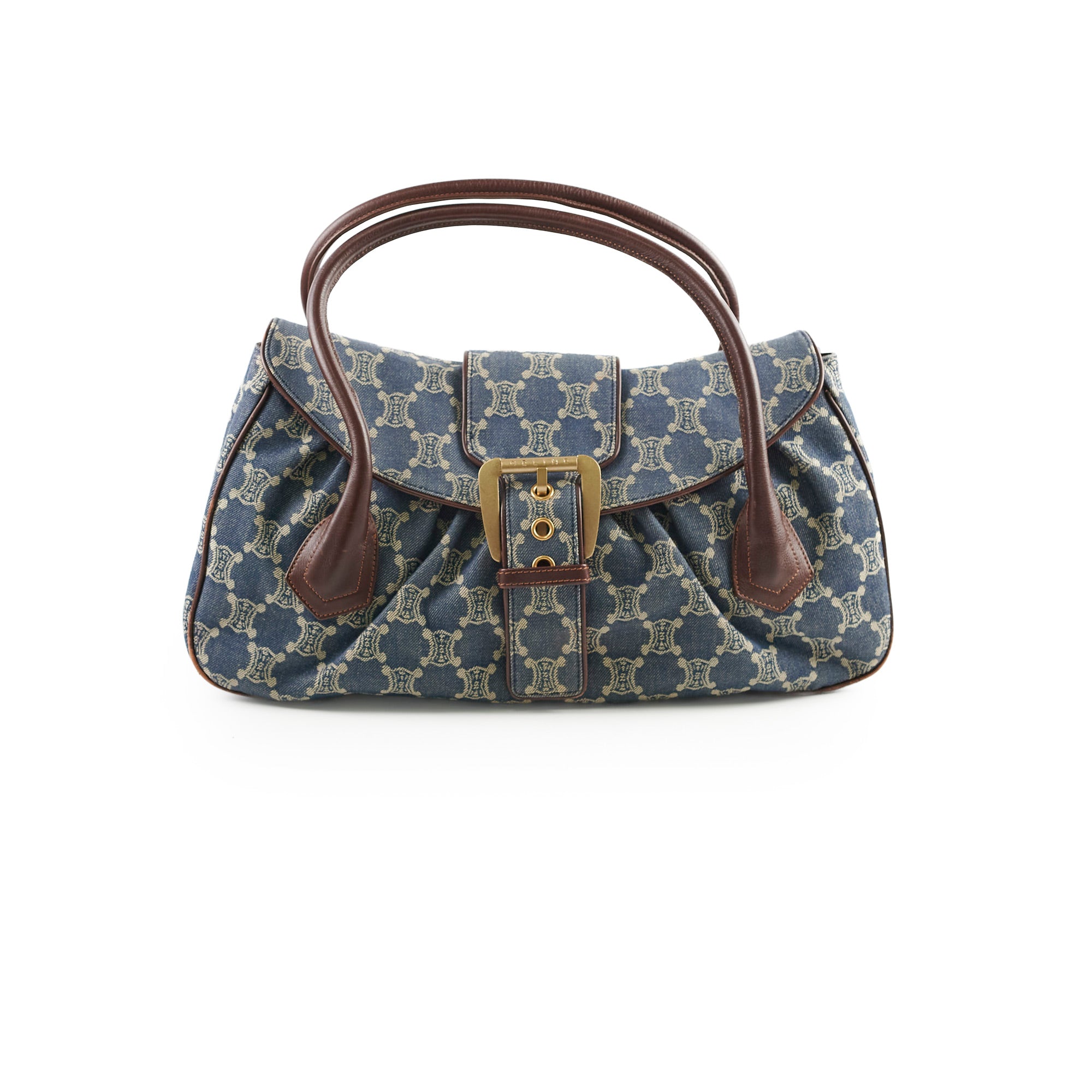Vintage Celine Denim Shoulder Bag for Women - 90s Retro Designer Handbag - Perfect for Casual Outings, Travel & Daily Use