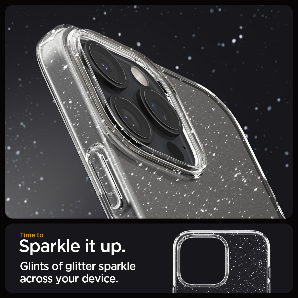 Spigen Liquid Crystal Glitter Case for iPhone 16 Pro Max - Crystal Quartz | Slim Protective Cover with Sparkle Design | Perfect for Everyday Use, Travel & Special Occasions