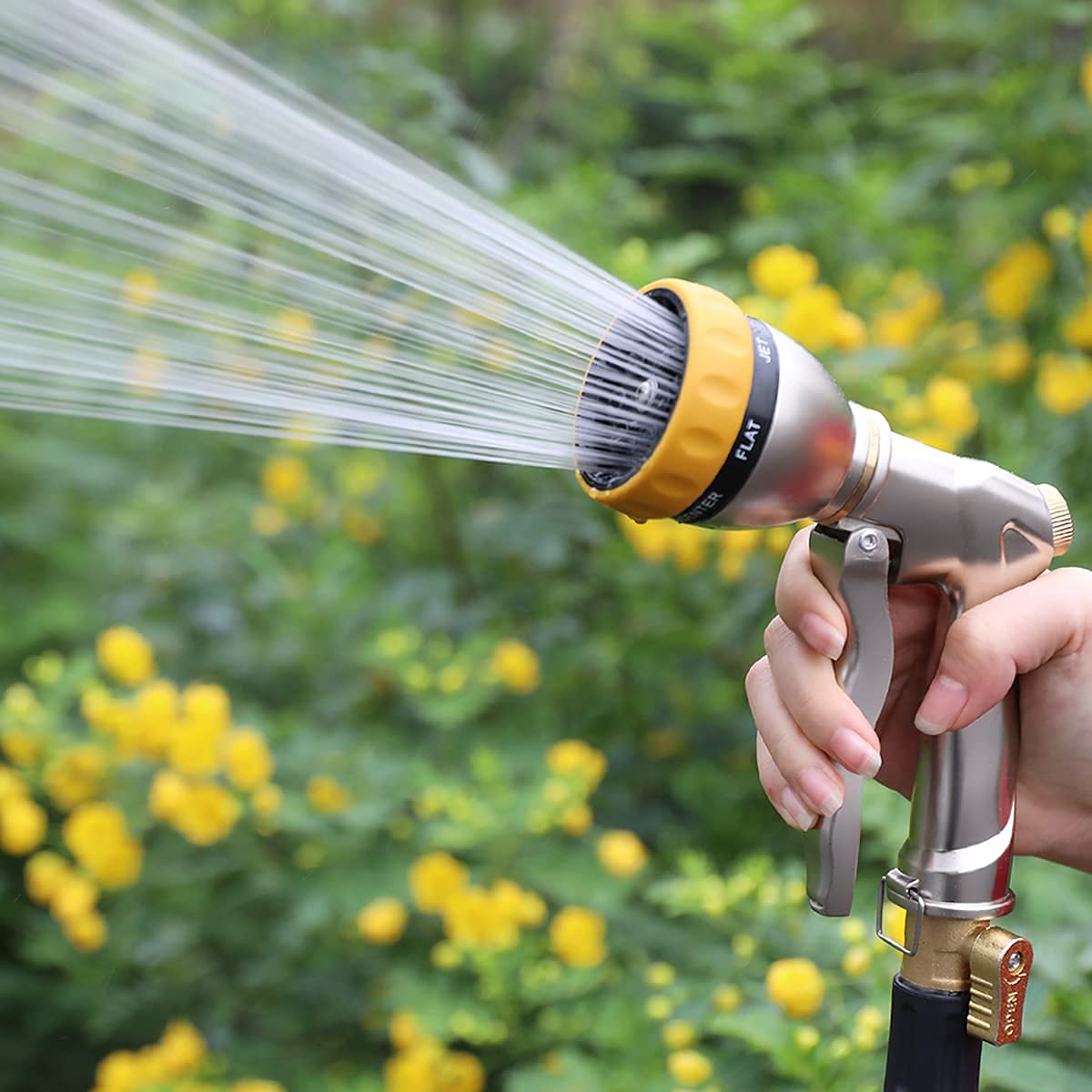 FANHAO Heavy Duty Garden Hose Nozzle & Tool Set - Professional Water Spray Nozzle with 8 Adjustable Patterns, Durable Gardening Tools for Lawn, Car Washing & Outdoor Cleaning